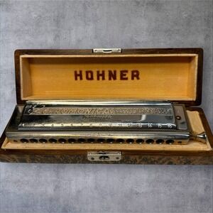 Hohner 64 Chromonica Harmonica Nr. 280  Silver Tone 4 Octave Professional Model
